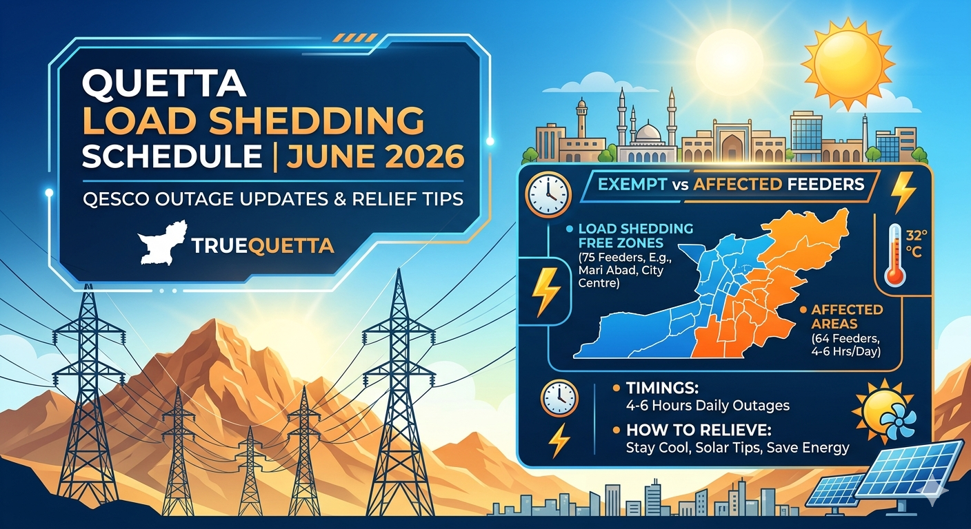 QESCO Load Shedding Schedule Quetta June 2026 Areas, Timings & Relief Tips